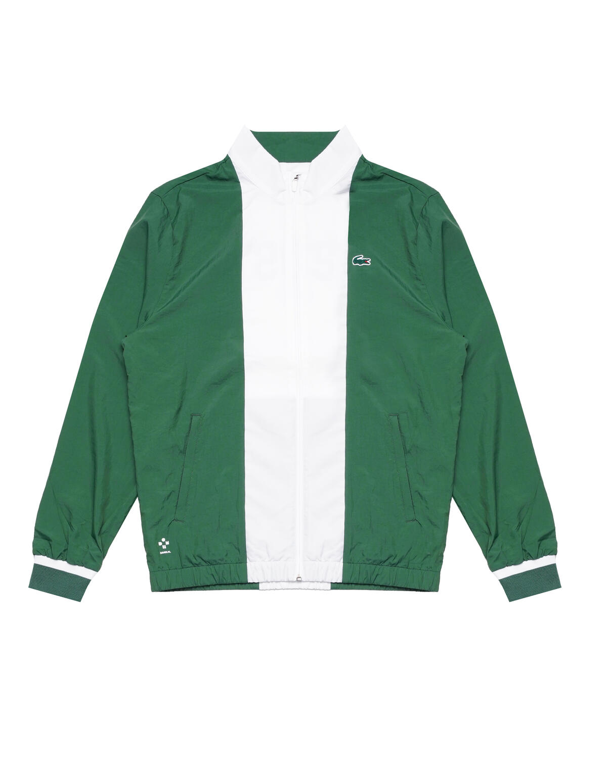 Green and white lacoste tracksuit sale